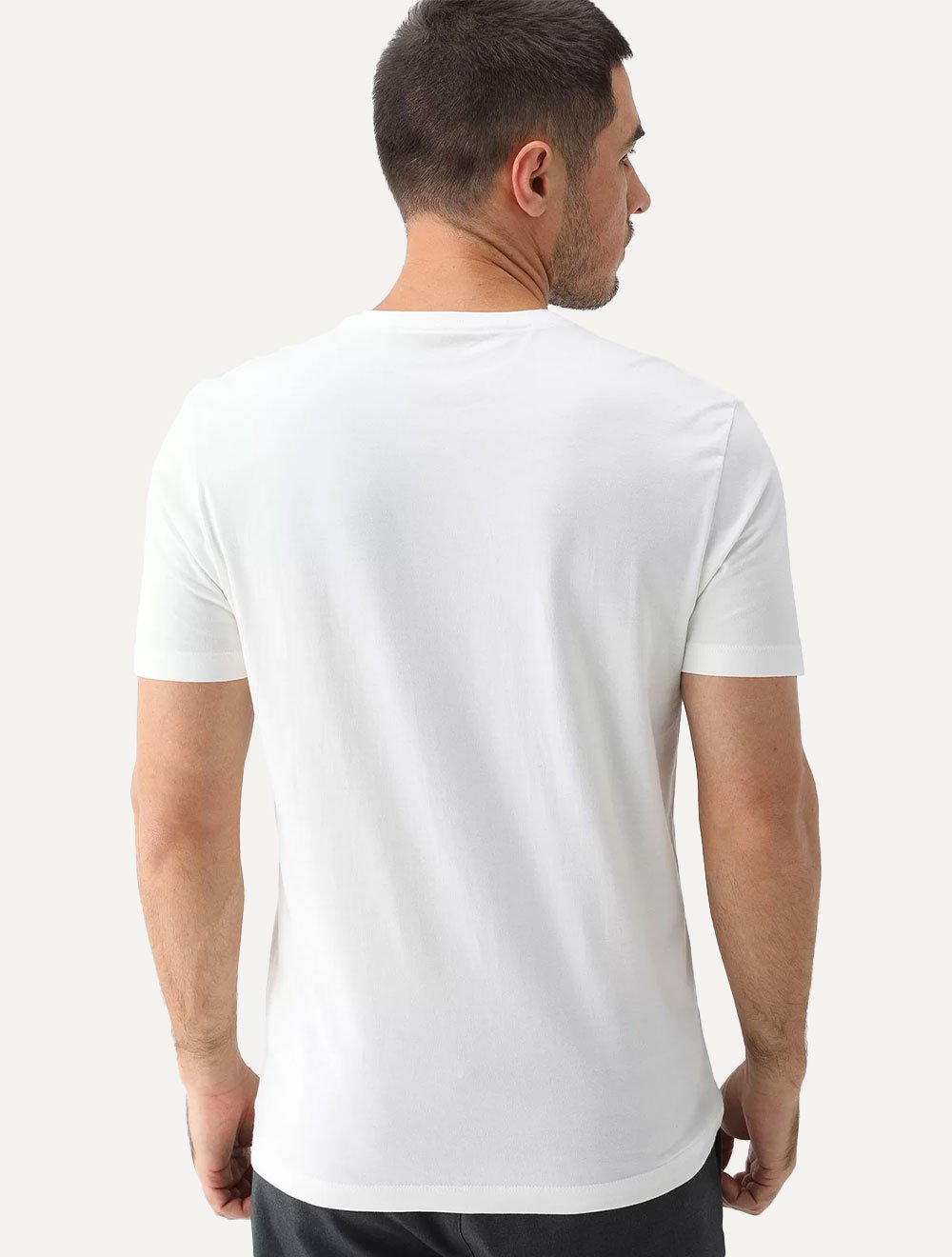 Camiseta Aramis Masculina Estampa Assinatura Peito Off White