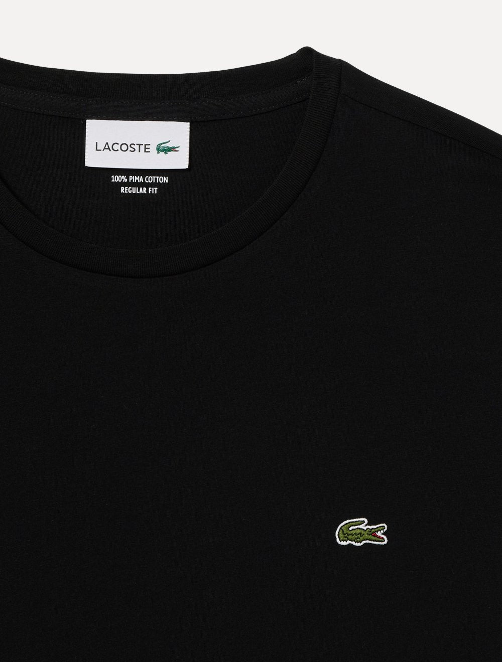 Camiseta Lacoste | Masculina Jersey Pima Cotton Preta