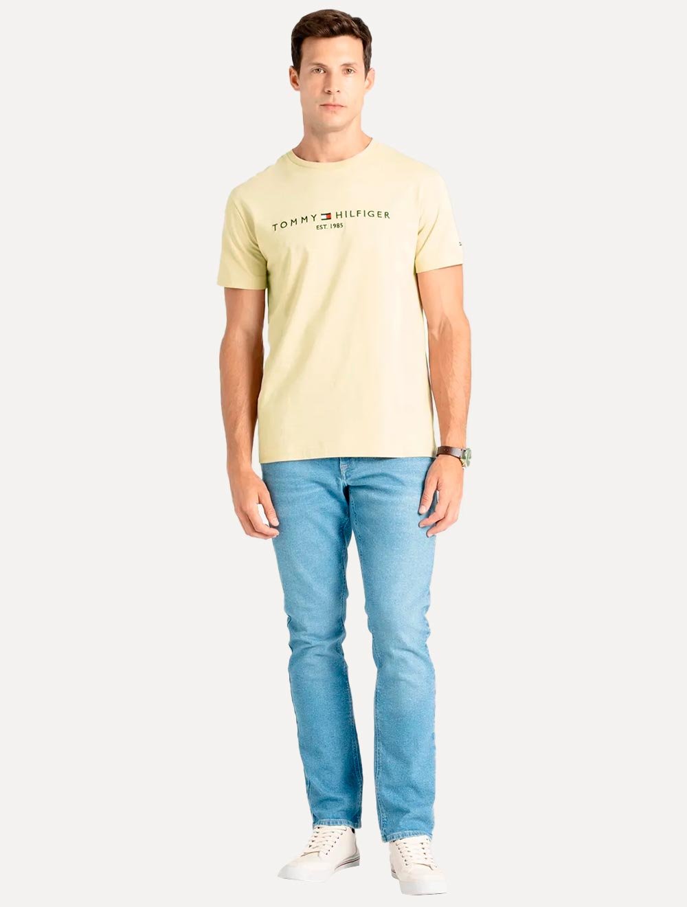 Camiseta Tommy Hilfiger Masculina Core Logo Tee Areia