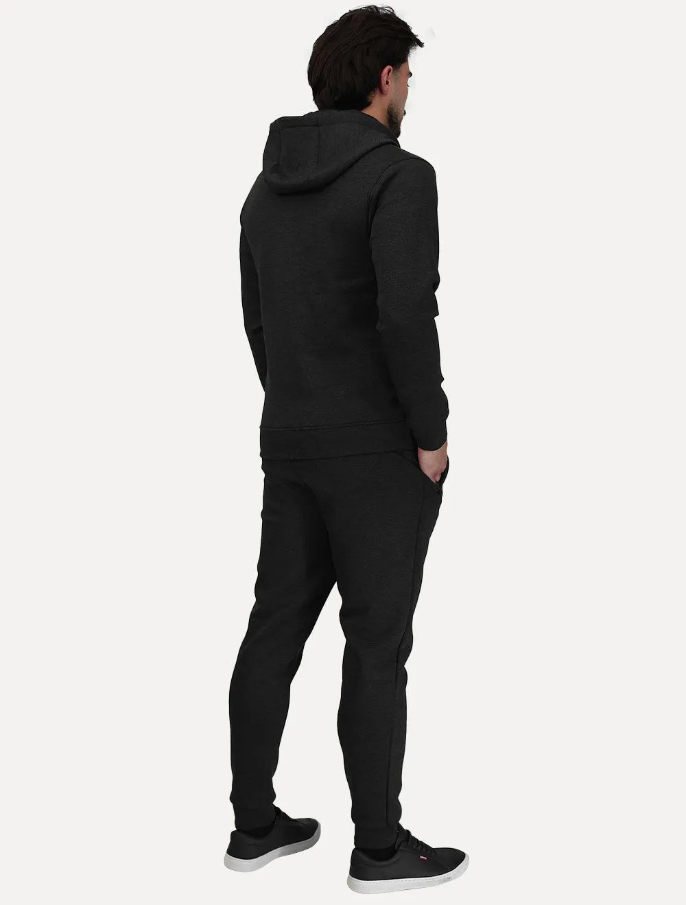 Conjunto Dixen Agasalho com Zíper Frontal Bolso Canguru Preto