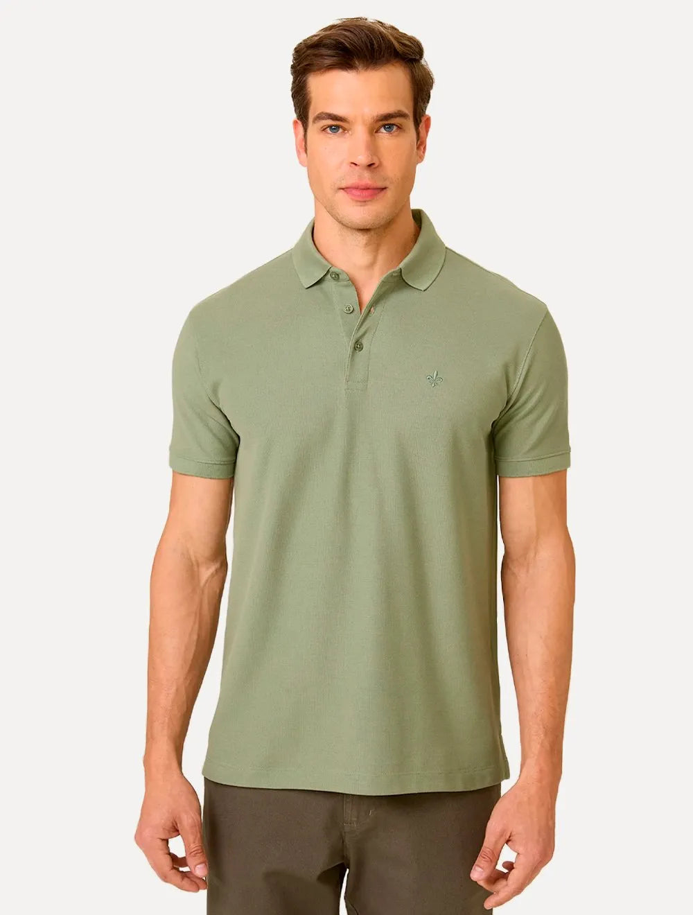 Polo Dudalina Piquet Essentials Básica Cotton Verde Claro