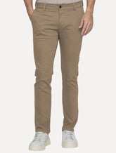 Calça King & Joe Sarja Masculina Slim Cáqui