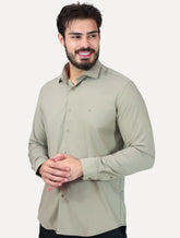 Camisa Aramis Masculina Slim Stretch Poliviscose de Bambu Fendi Caqui