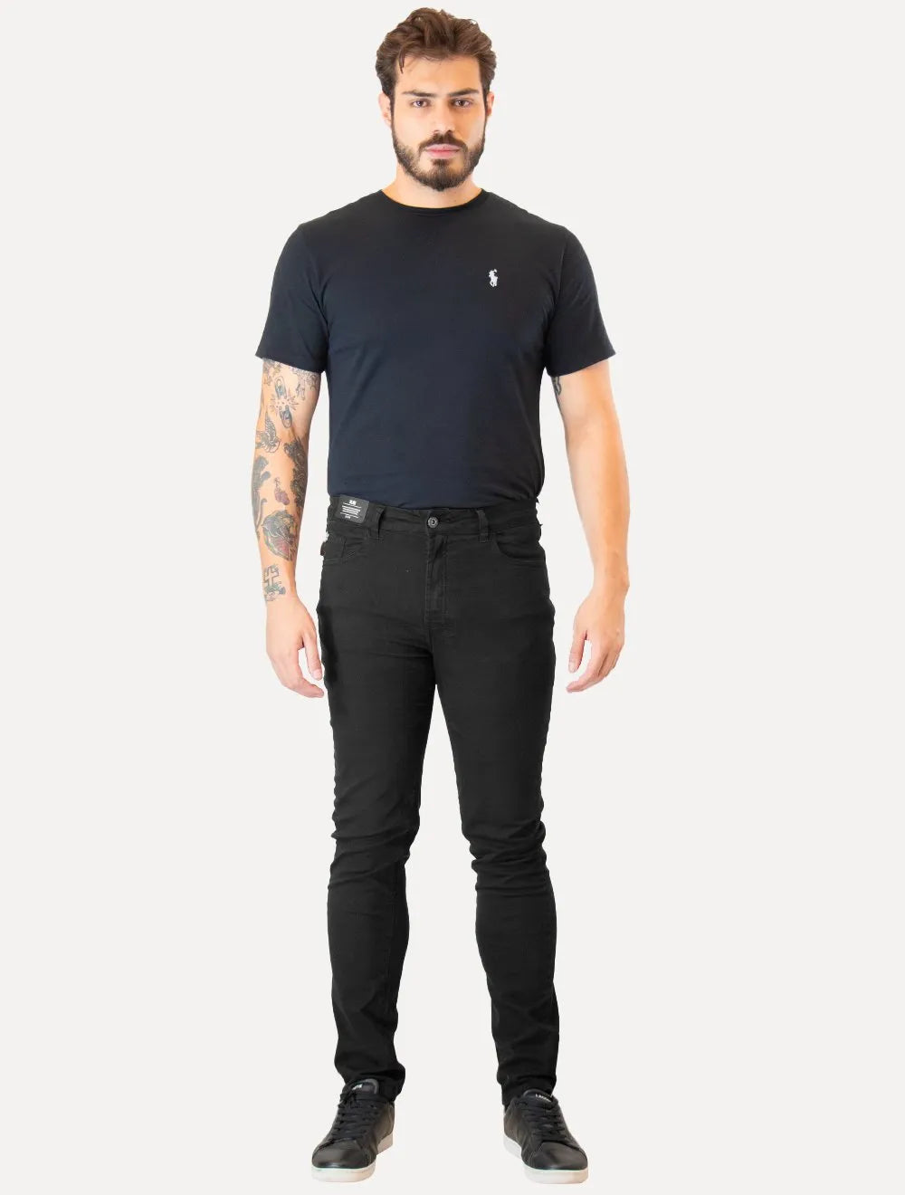 Calça Ellus Sarja Color Twill Slim Preta
