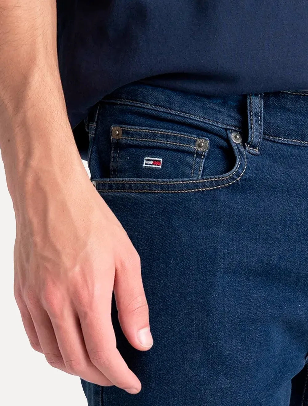Calça Tommy Jeans Masculina Skinny Simon Denim Azul Médio