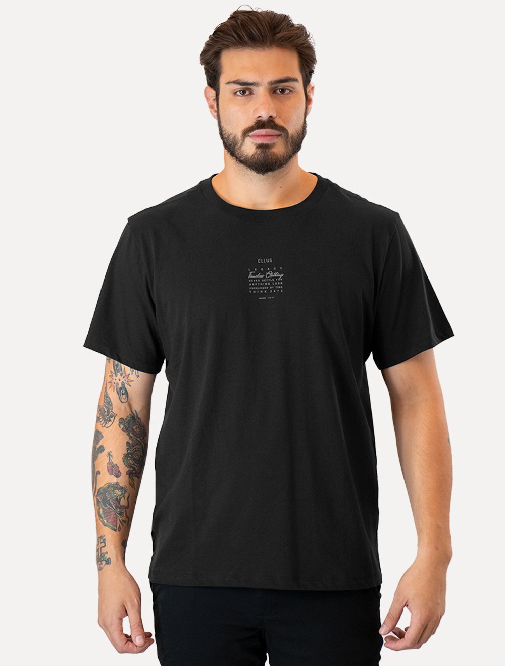 Camiseta Ellus Masculina Cotton Fine Timeless Classic Preta