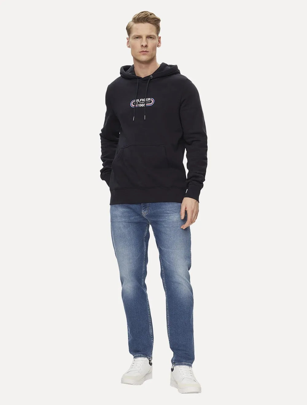 Moletom Tommy Hilfiger Masculino Track Graphic Hoodie Azul Marinho