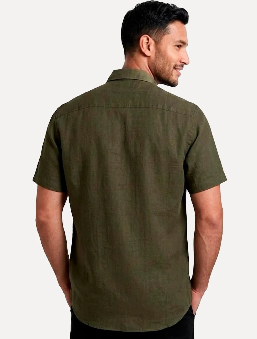 Camisa John John Masculina Regular Manga Curta Rustic Mono Logo Verde Médio