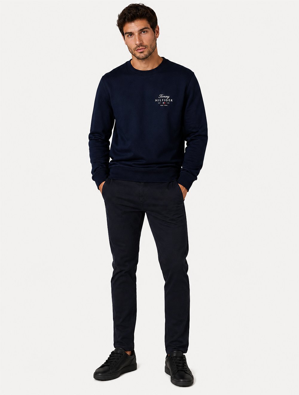 Moletom Tommy Hilfiger Masculino Brand Love Sweatshirt Azul Marinho