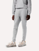 Calça Lacoste Masculina Slim Moletom Jogger Croco Cinza Mescla