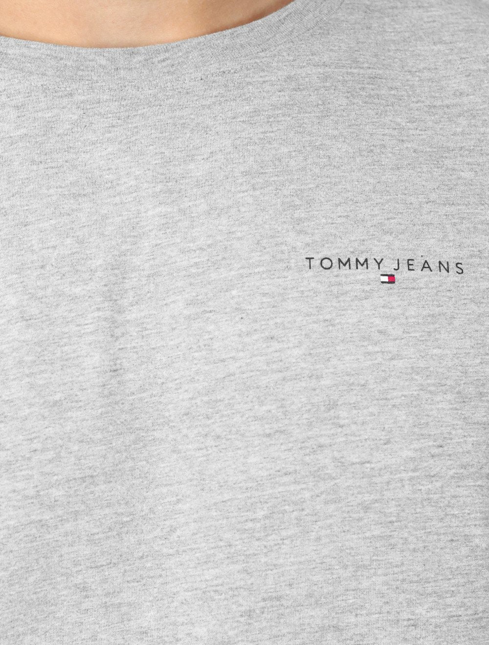 Camiseta Tommy Jeans Masculina Slim Manga Longa Linear Chest Cinza