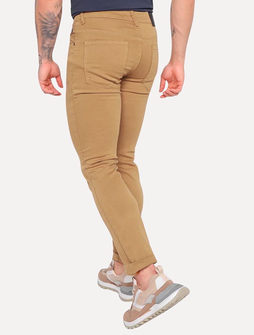 Calça Reserva Masculina Sarja Super Skinny Color Cáqui Escuro