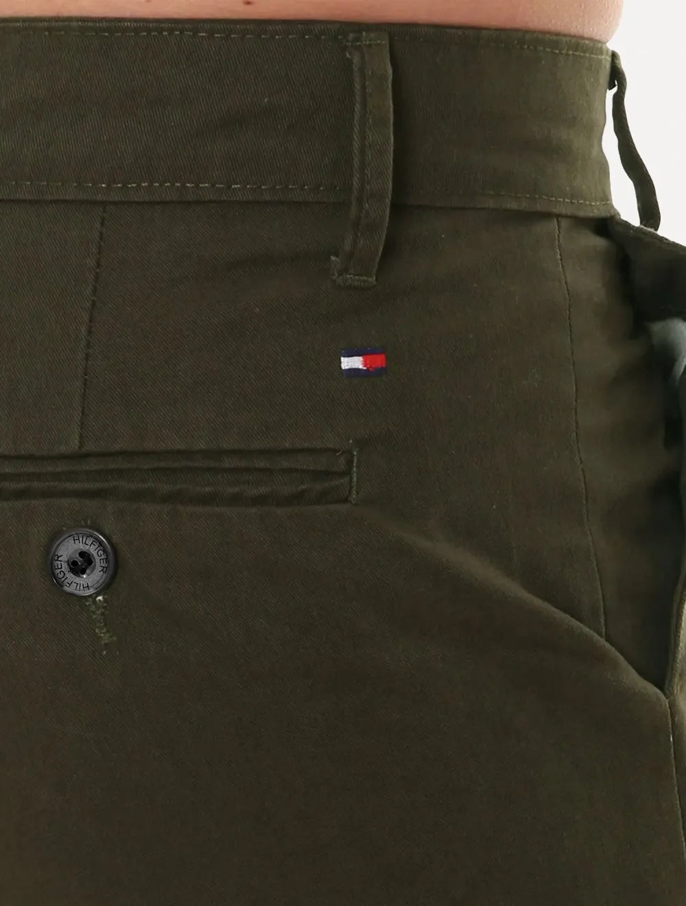 Bermuda Tommy Hilfiger Masculina de Sarja Stretch Verde Militar
