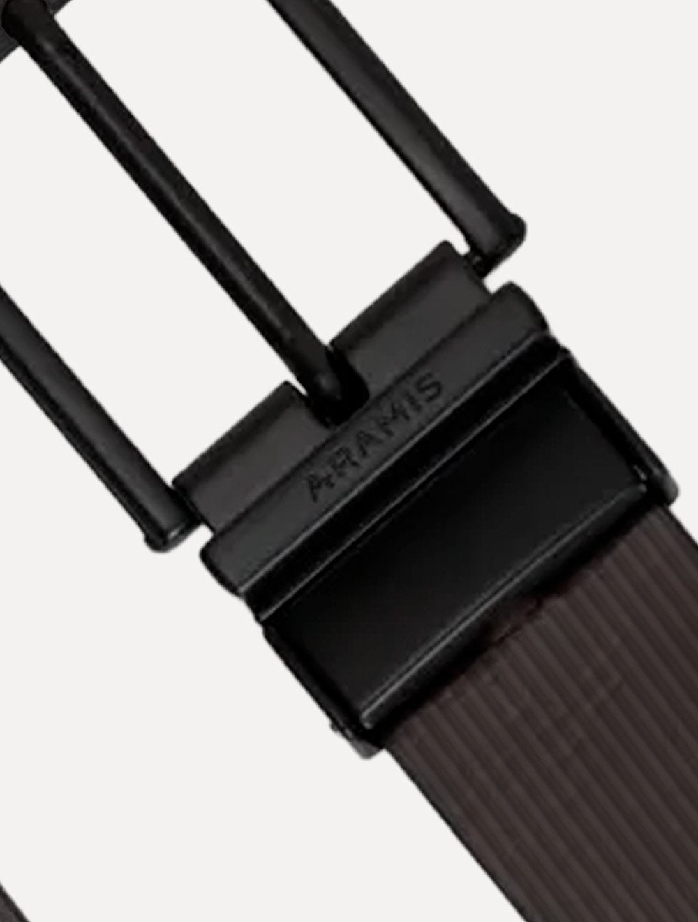Cinto Aramis Masculino Couro Dupla Face Lines Preto/Café