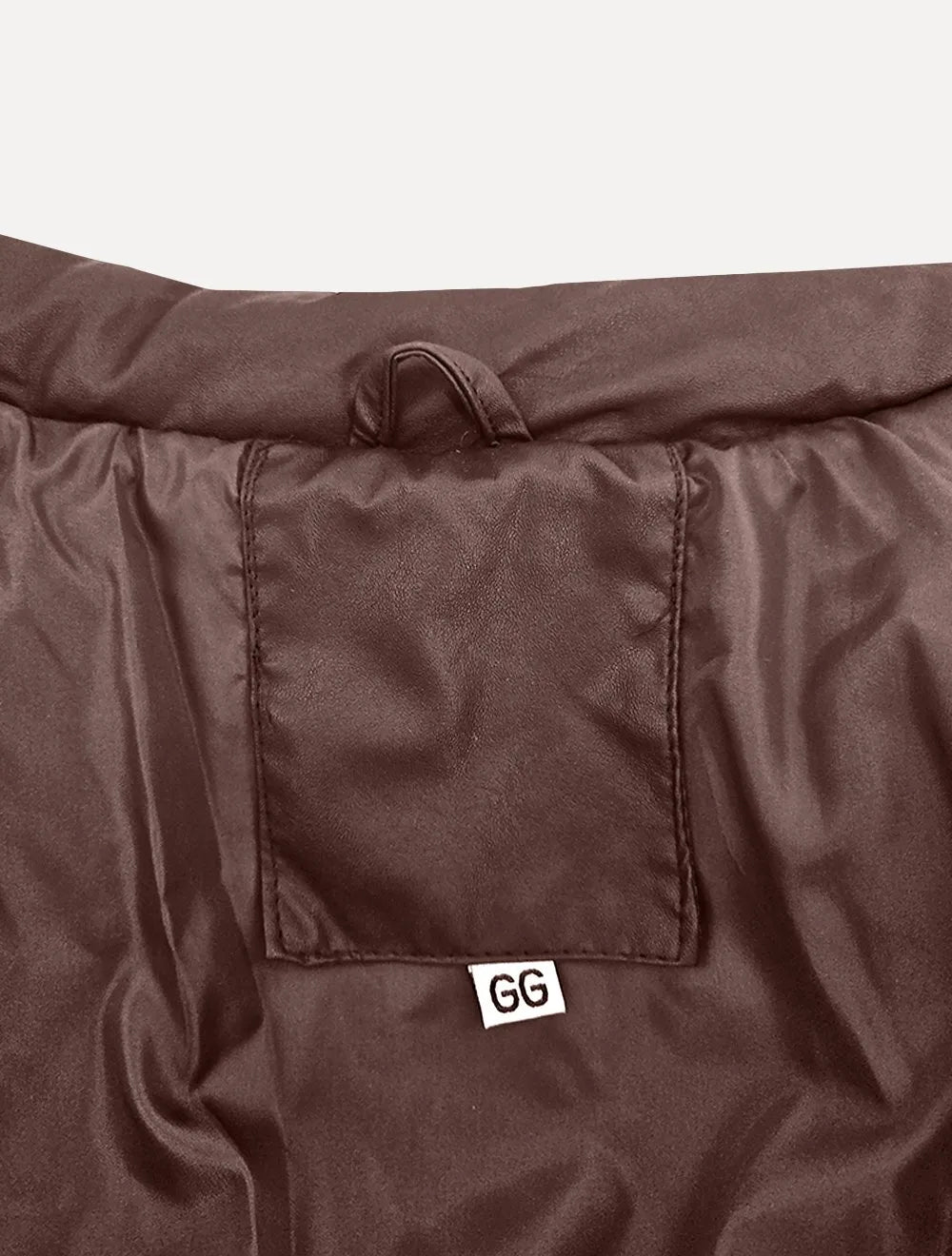 Jaqueta Victory Eagle Masculina PU Leather Puffer Marrom