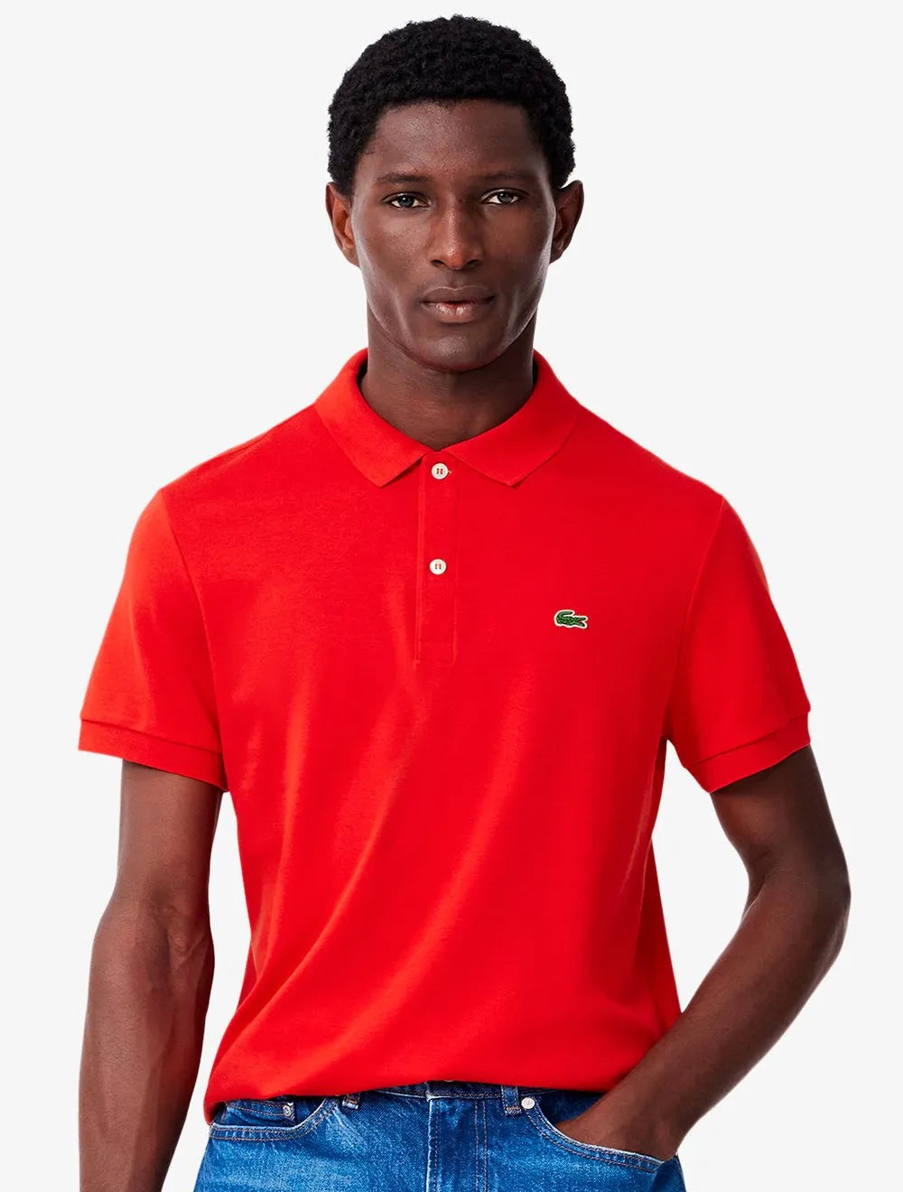 Polo Lacoste Masculina Malha Regular Fit Light Pima Cotton Vermelha