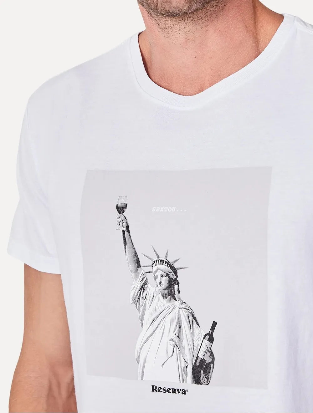 Camiseta Reserva Masculina Estampada Sextou NY Branca