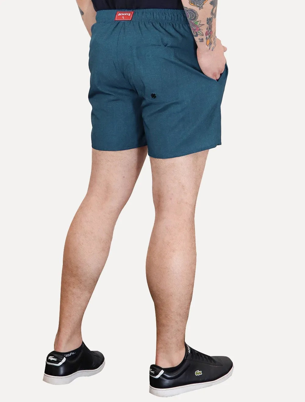 Short Reserva Masculino Beachwear Basico Textura Azul Carbono