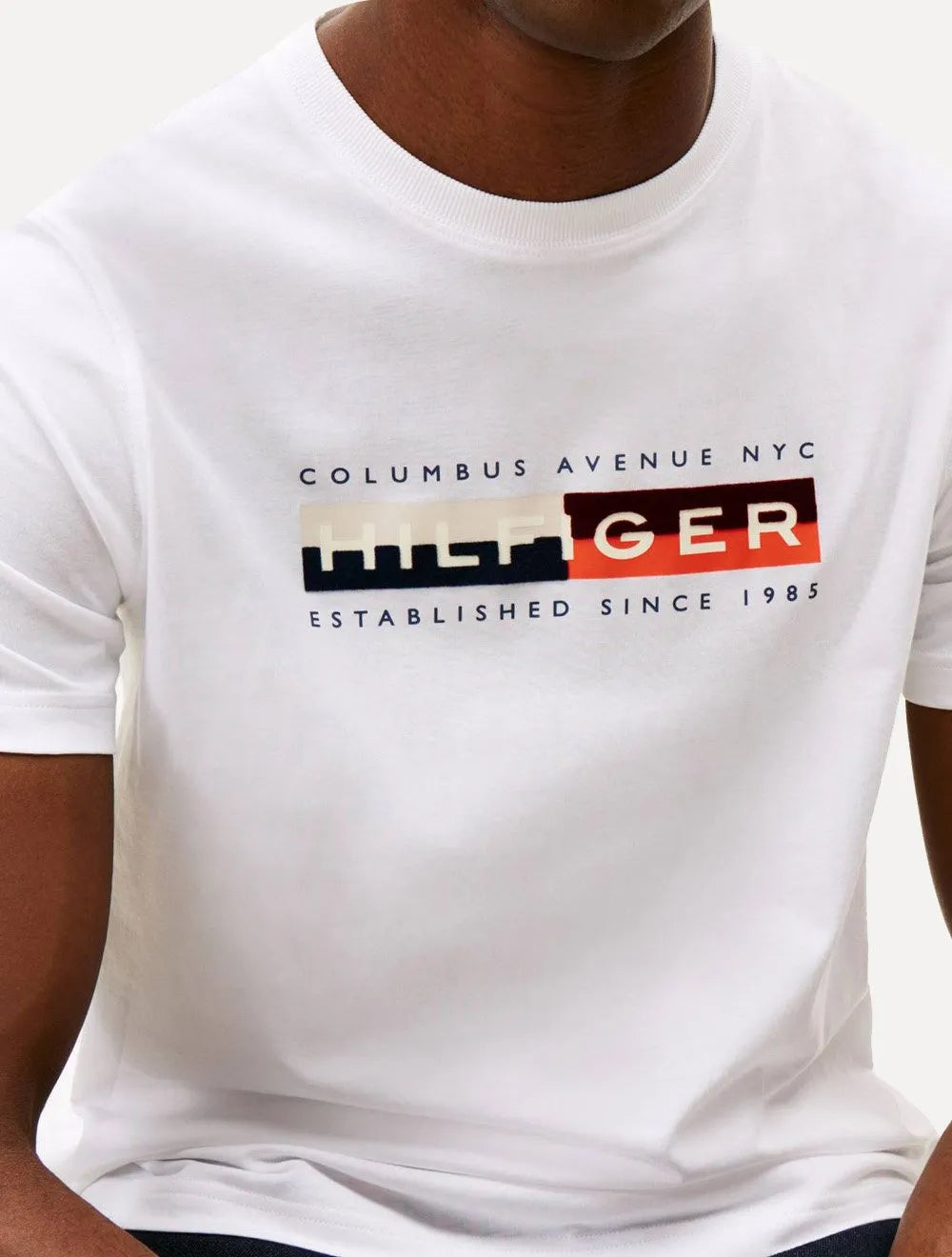 Camiseta Tommy Hilfiger Masculina Colour Block Graphic Branca