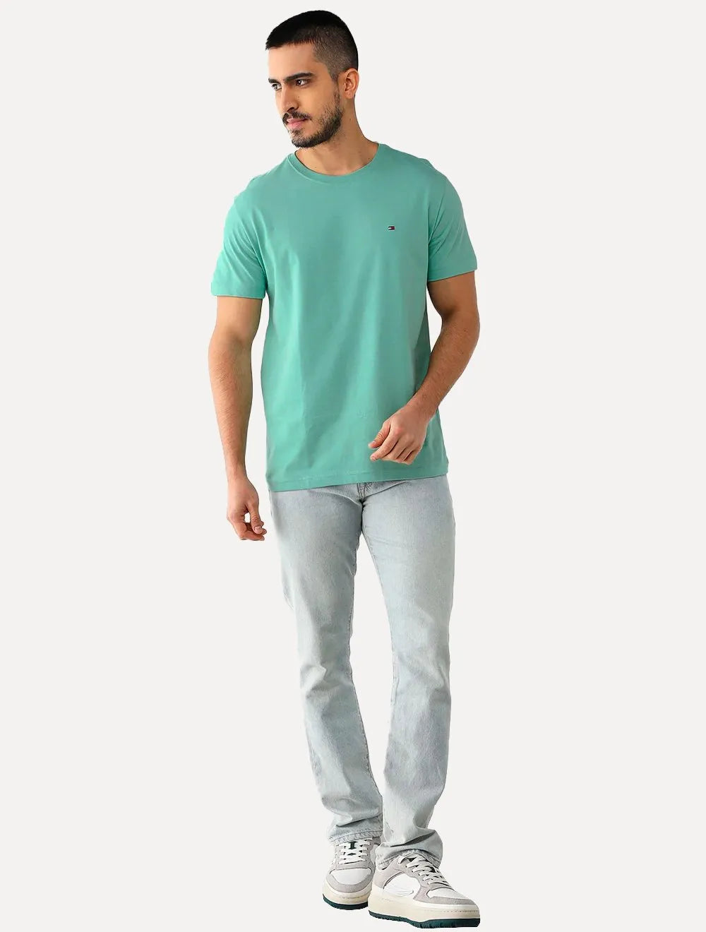 Camiseta Tommy Hilfiger Masculina Essential Cotton Azul Turquesa