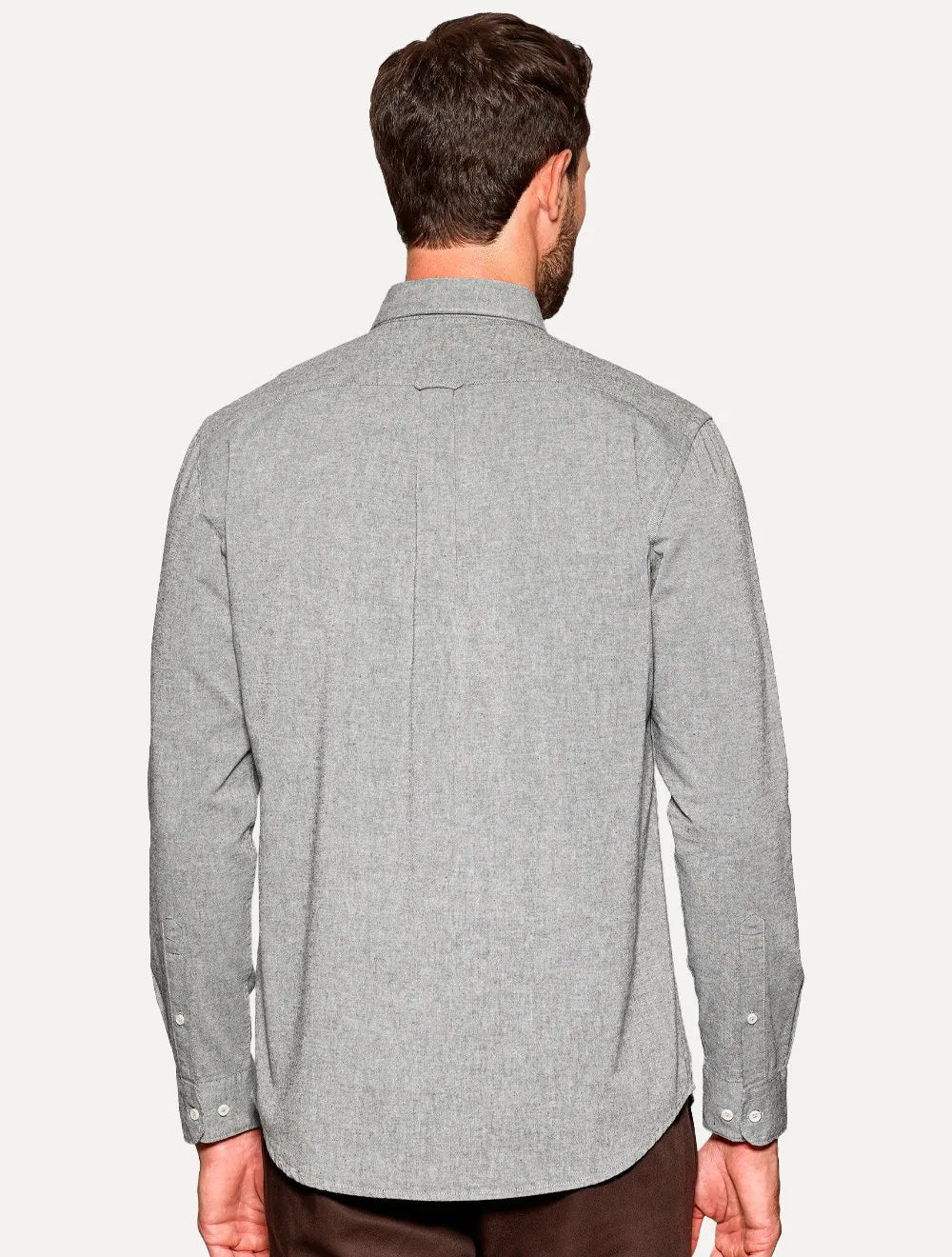 Camisa Aramis Masculina Slim Oxford Planalto Cinza Escuro