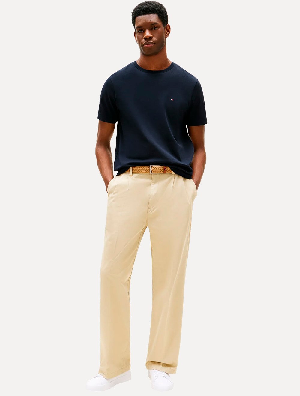 Camiseta Tommy Hilfiger Masculina Light Interlock Azul Marinho