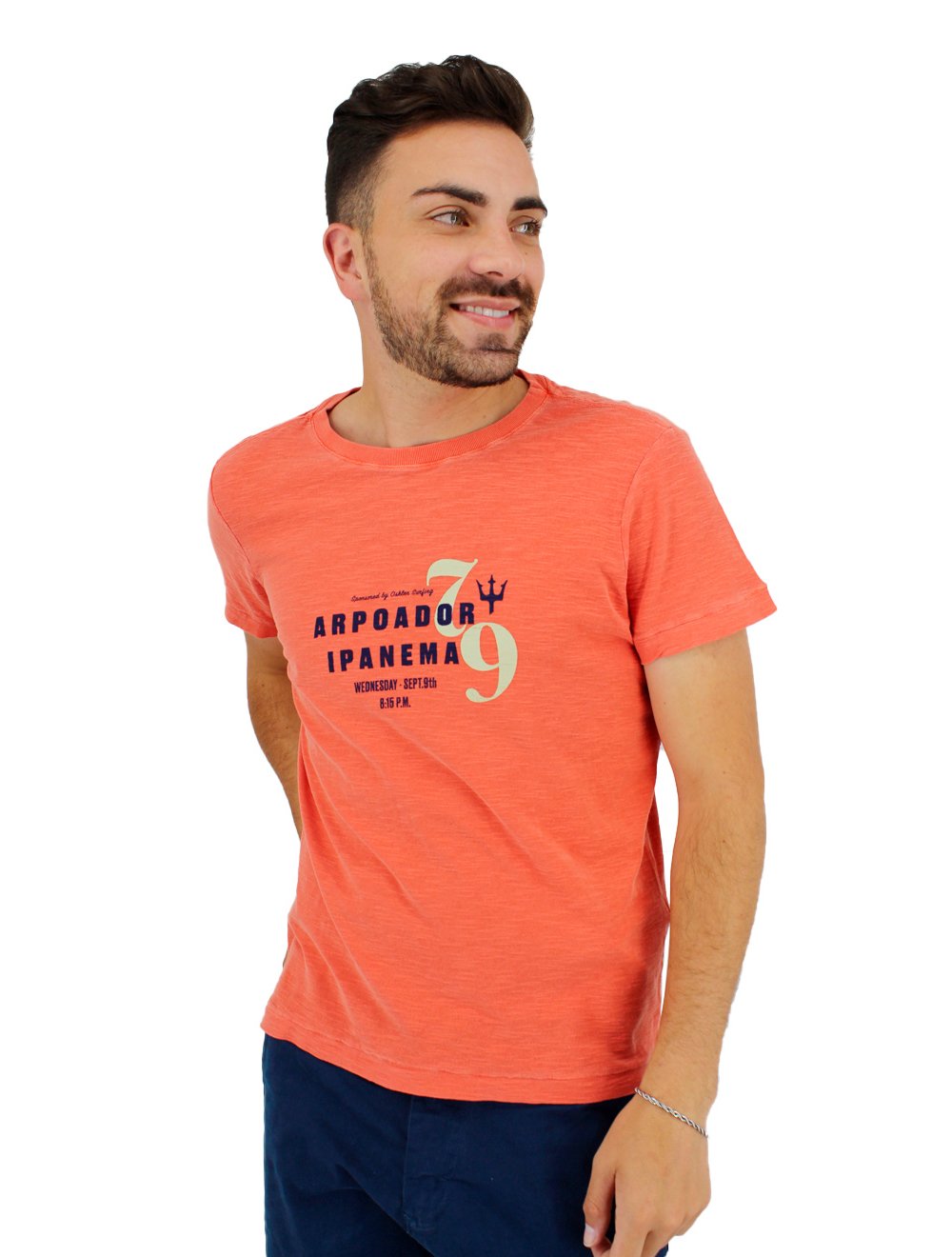 Camiseta Osklen Masculina Slim Rough Surf Poster Acerola