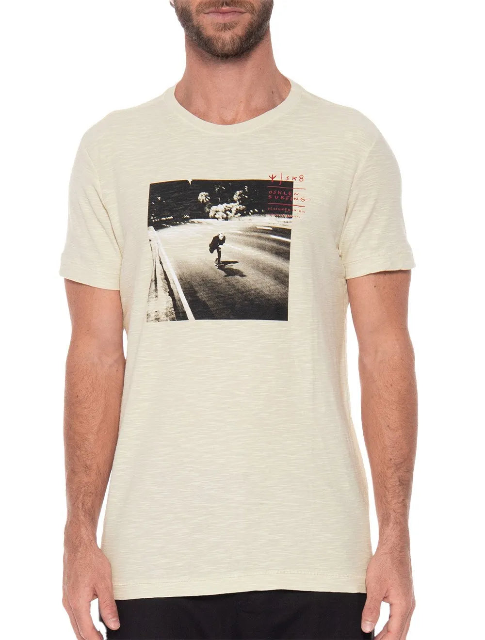 Camiseta Osklen Masculina Slim Rough SK8 Commuting Cáqui Claro