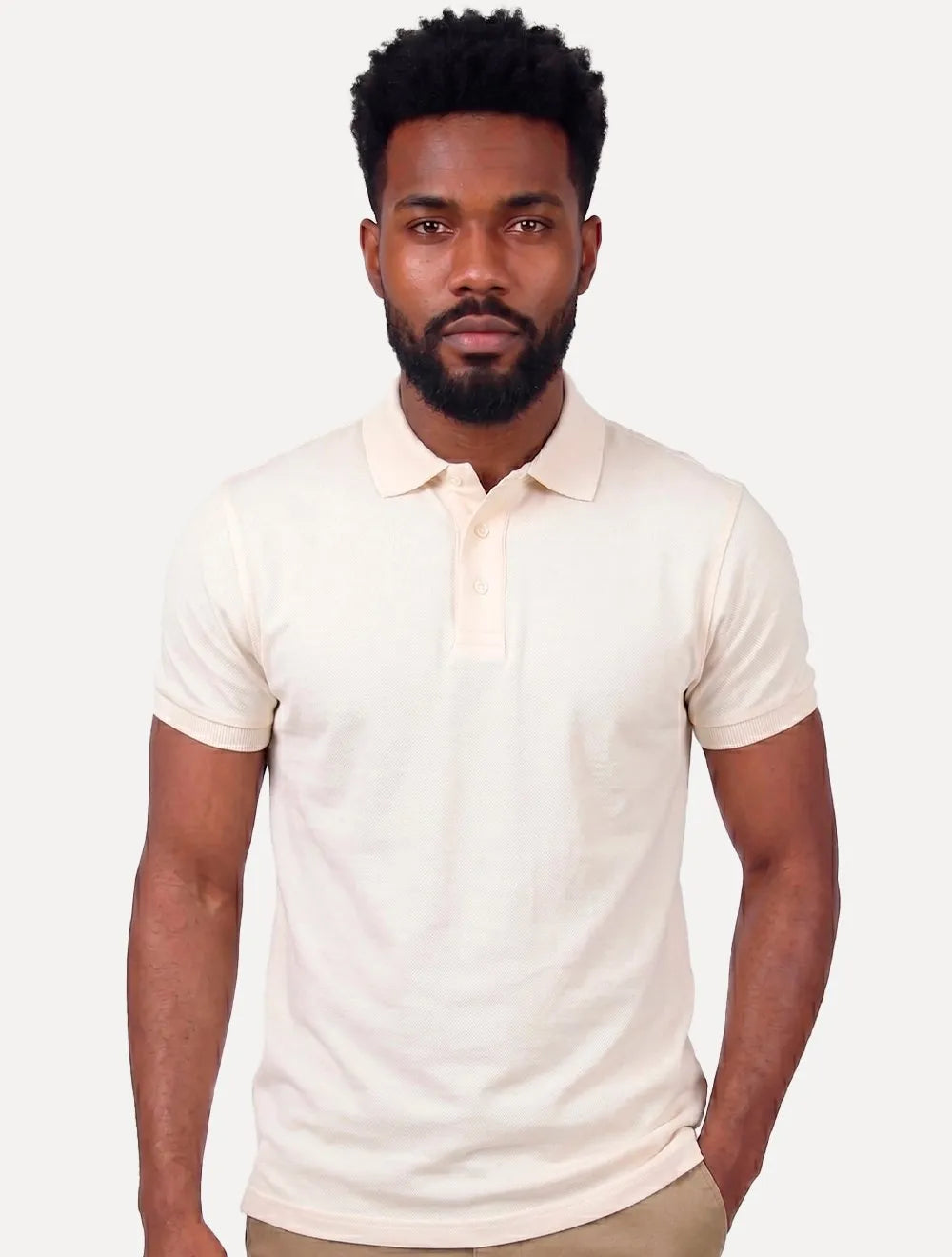 Polo Aramis Masculina Manga Curta Mercerizado Interlock Off White