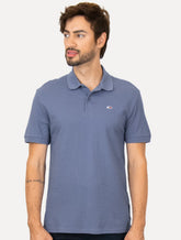 Polo Tommy Jeans Masculina Piquet Regular Placket Azul Índigo
