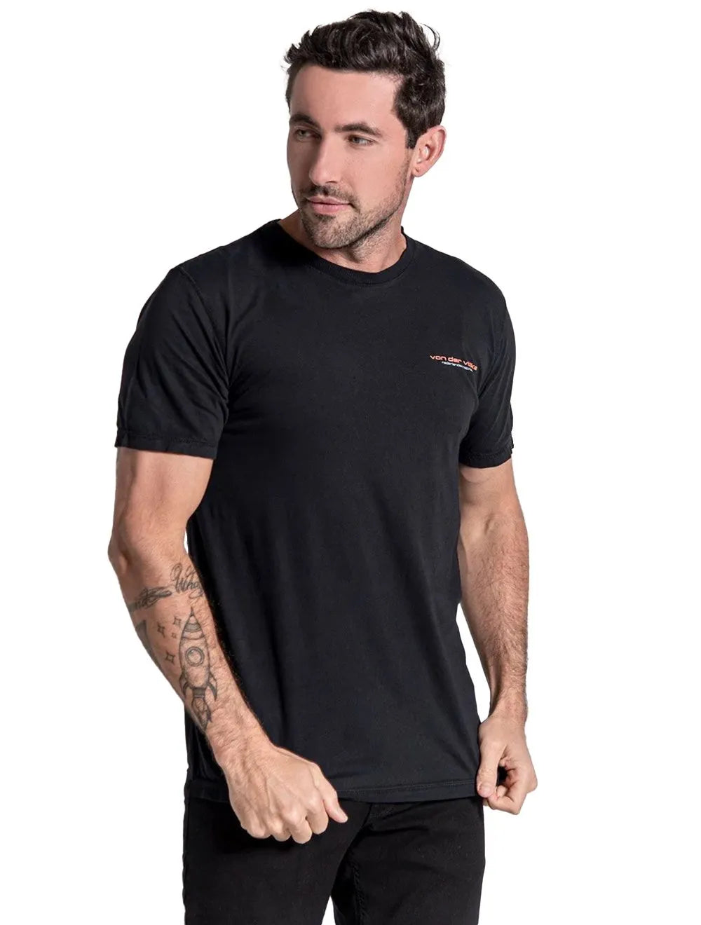 Camiseta Von der Volke Masculina Origineel Nederlandse Preta