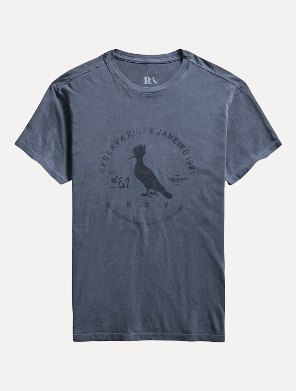 Camiseta Reserva Masculina Carimbo Gaze Stoned Marinho