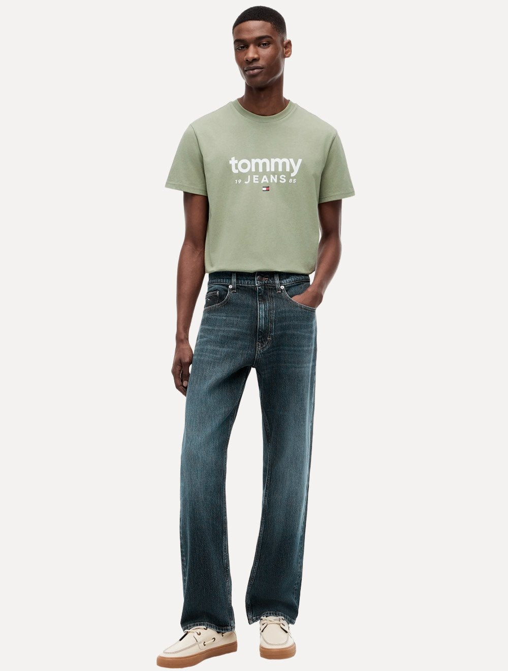 Calça Tommy Jeans Masculina Regular Straight Otis Azul Médio