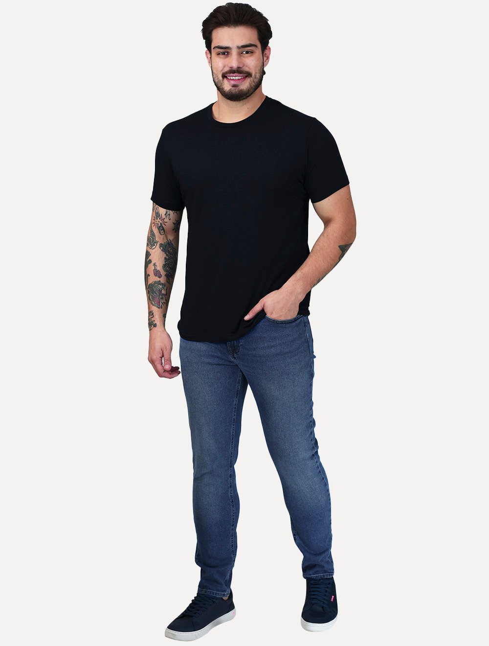 Calça Tommy Hilfiger Jeans Masculina Slim Bleecker Azul Médio