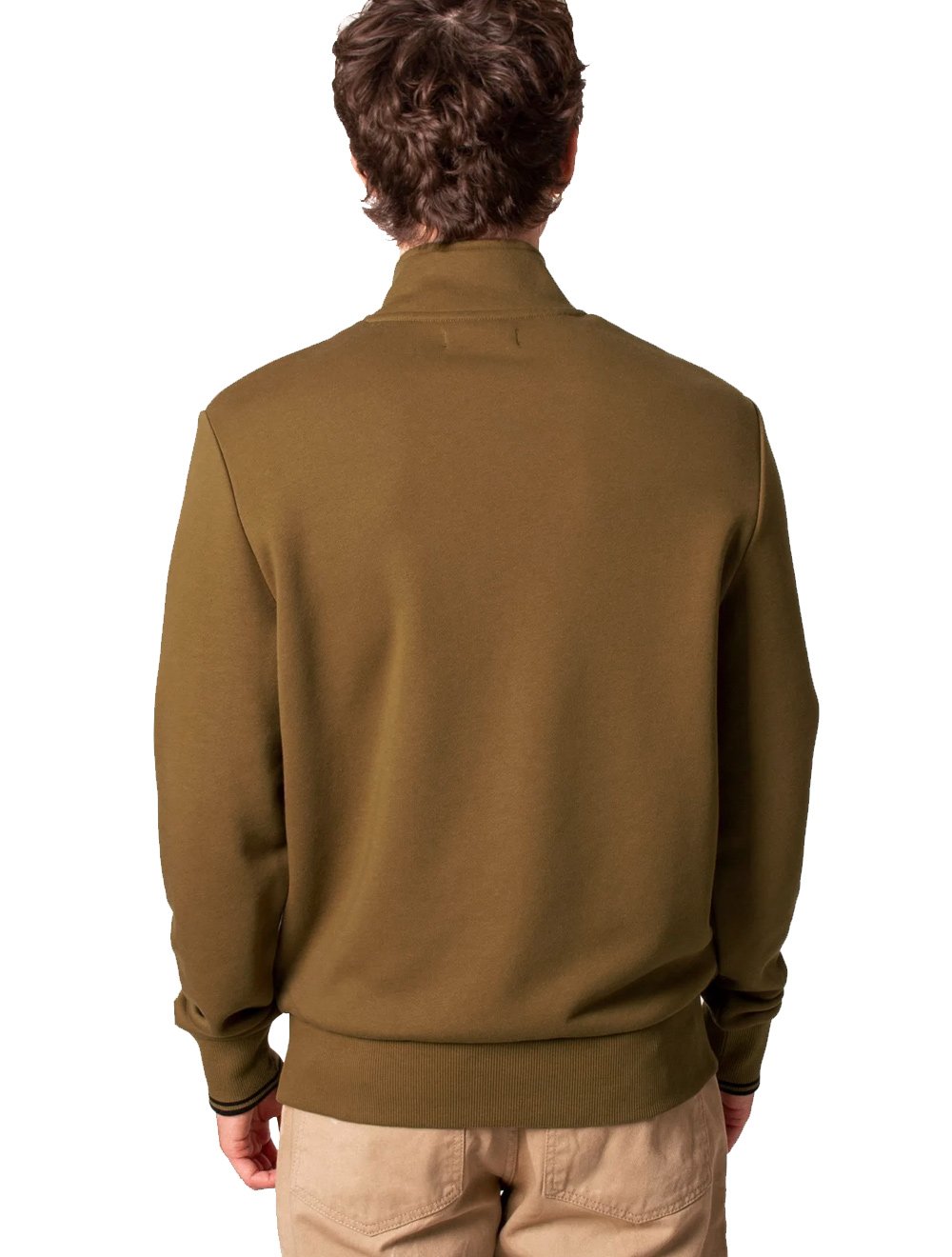 Blusa Fred Perry Moletom Masculina Regular Half Zip Cáqui