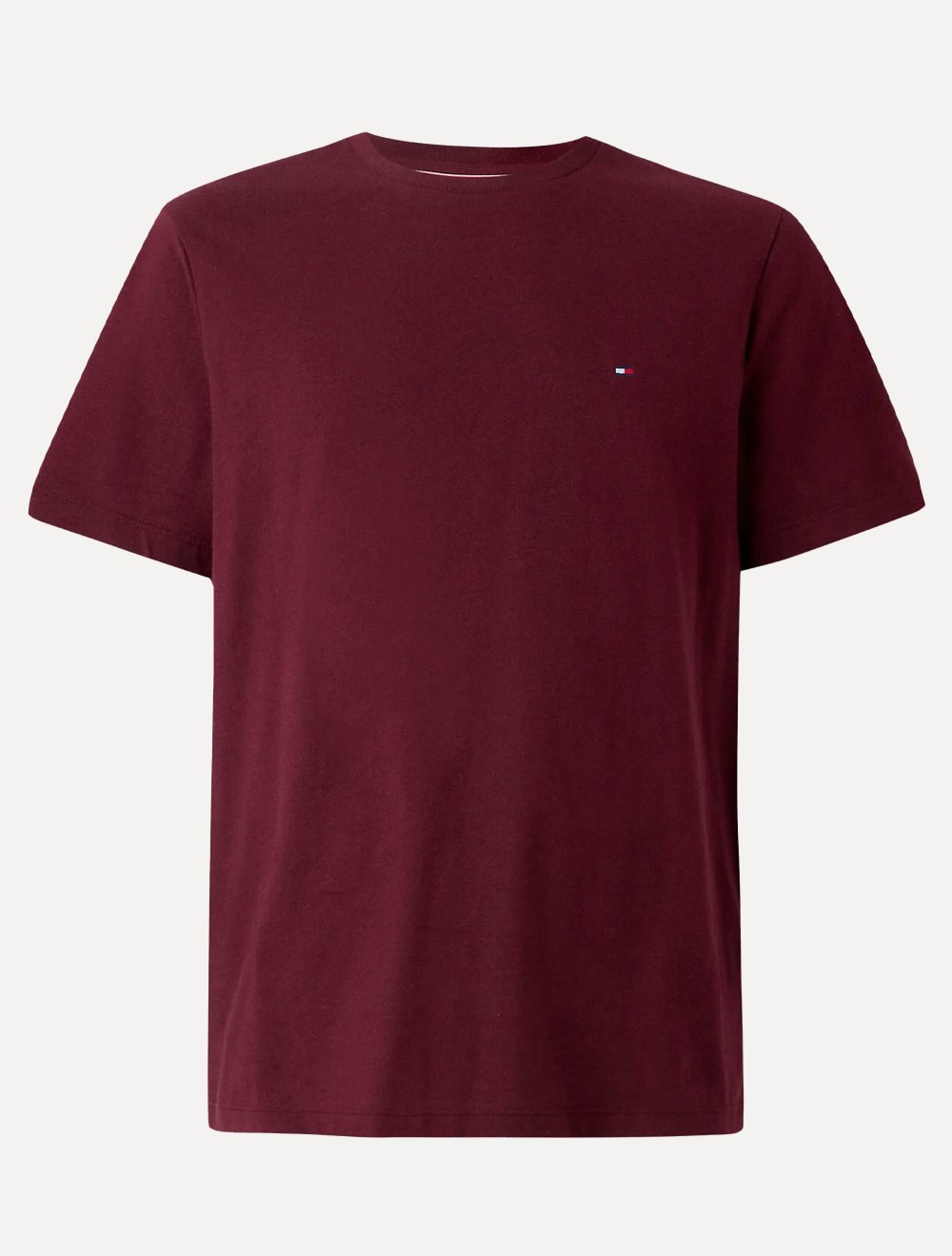 Camiseta Tommy Jeans Masculina Regular Jersey C-Neck Flag Vermelho Escuro
