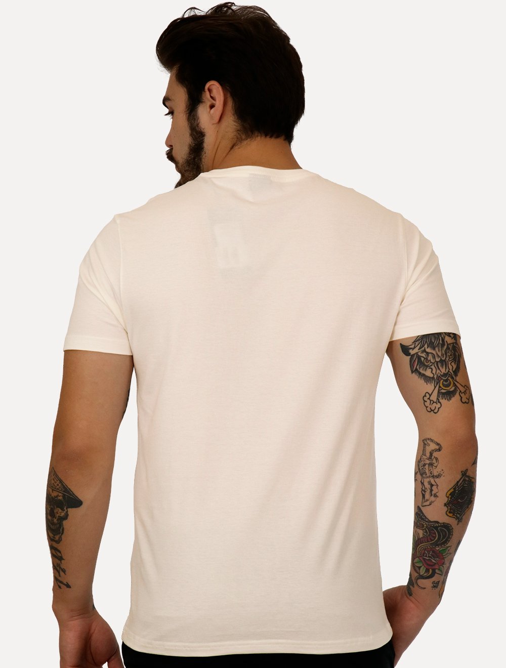 Camiseta Aramis Masculina Regular Braile Off-White