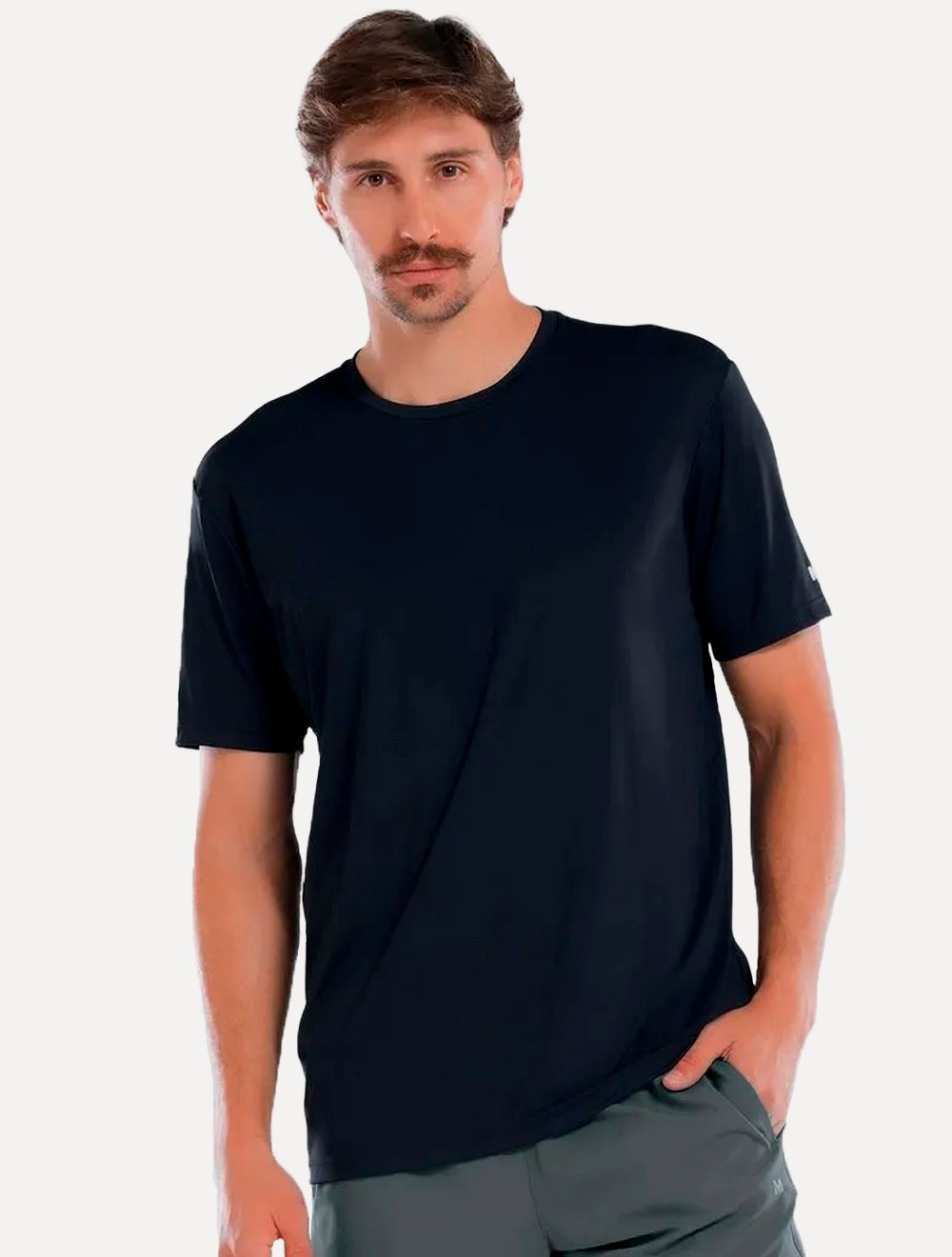 Camiseta Mash Masculina Basica Microfibra Preta