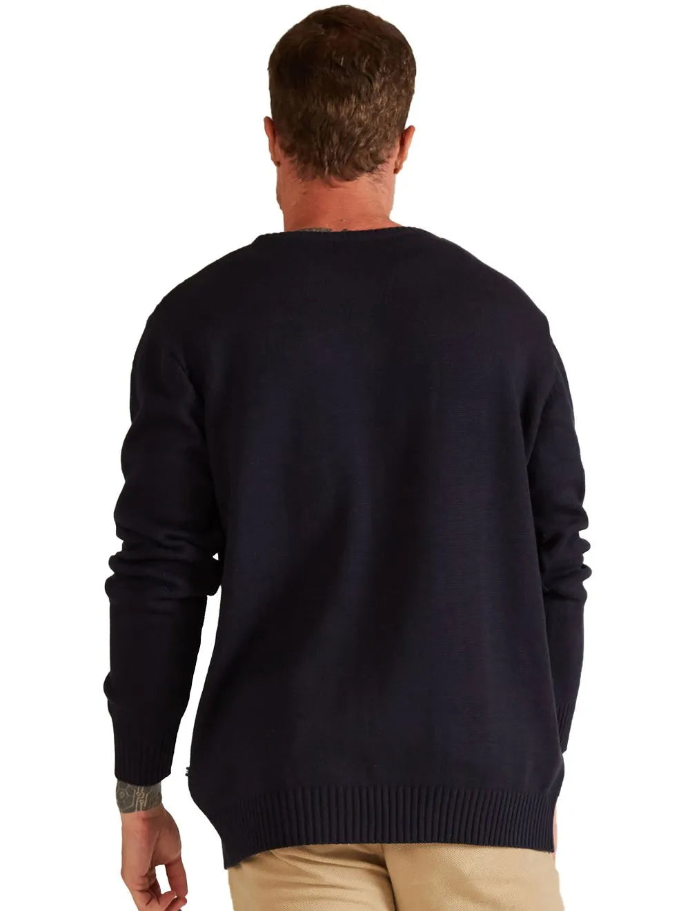 Blusa Nautica Tricot Sweater Cotton Red Logo Azul Marinho