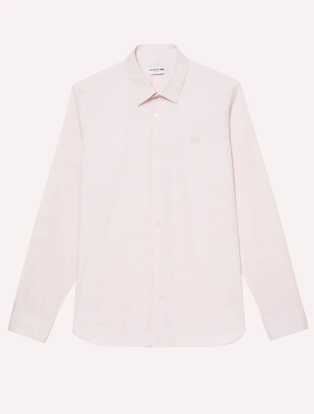 Camisa Lacoste Masculina Slim Fit Popeline Stretch Mono Rosa Claro