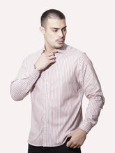 Camisa Ellus Masculina Tricoline Siena Slim Italian Classic Listrada Rosé
