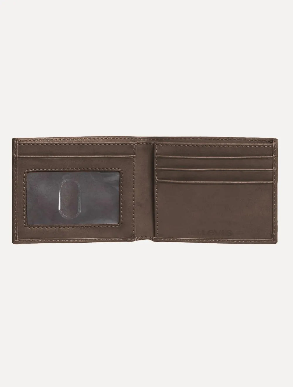 Carteira Levis Masculina Batwing Logo Flat Bifold Marrom