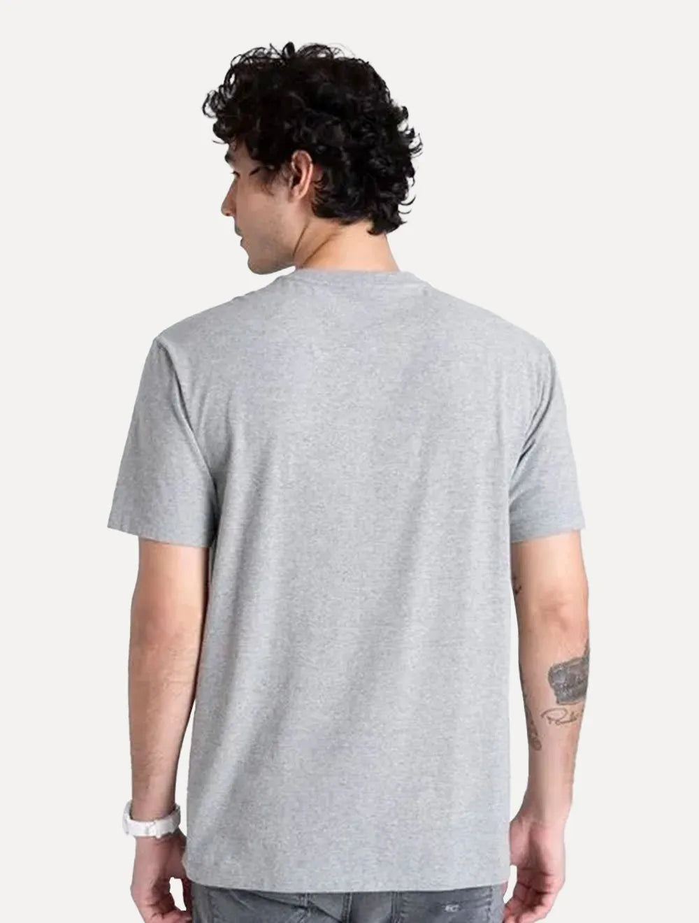 Camiseta Tommy Jeans Masculina Classic Linear Chest Cinza Mescla