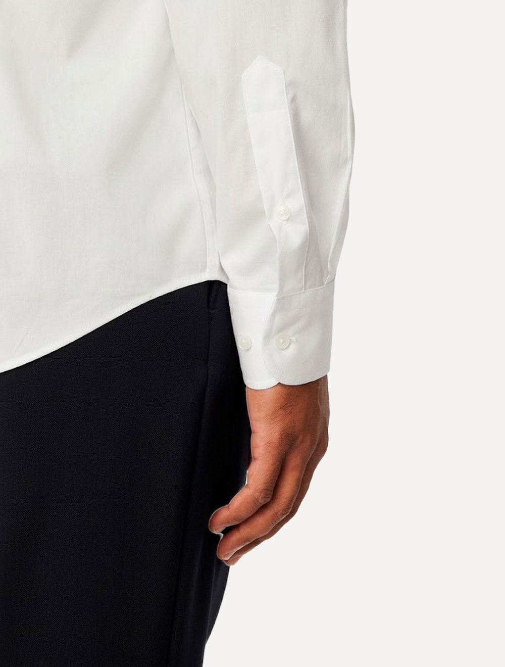 Camisa Tommy Hilfiger Masculina Slim Solid Contrast Branca
