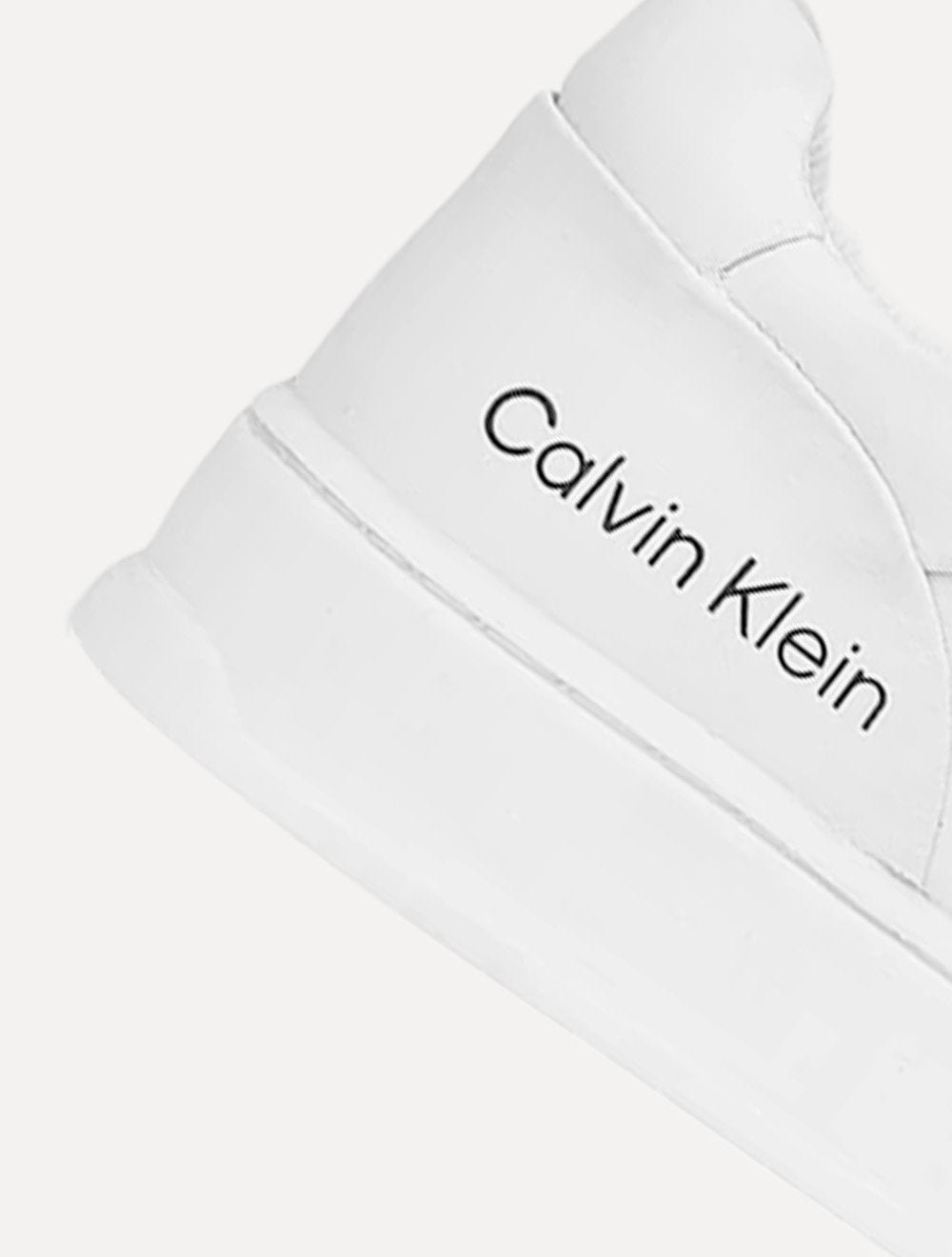 Tênis Calvin Klein Masculino Couro Casual Confort Black Logo Branco