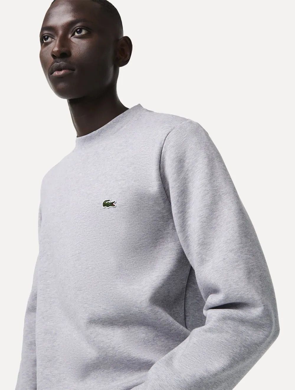 Moletom Lacoste Masculino Crewneck Classic Croco Cinza Mescla