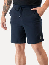 Bermuda Original Penguin Masculina Moletom Slim Patch Azul Marinho