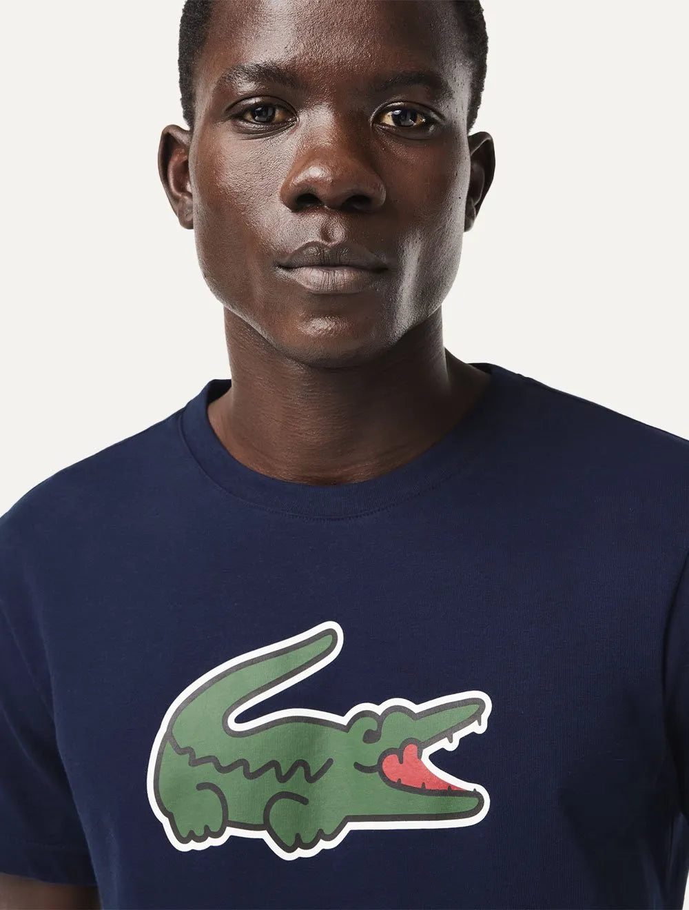 Camiseta Lacoste Masculina Regular Sport Dry Print Croco Azul Marinho