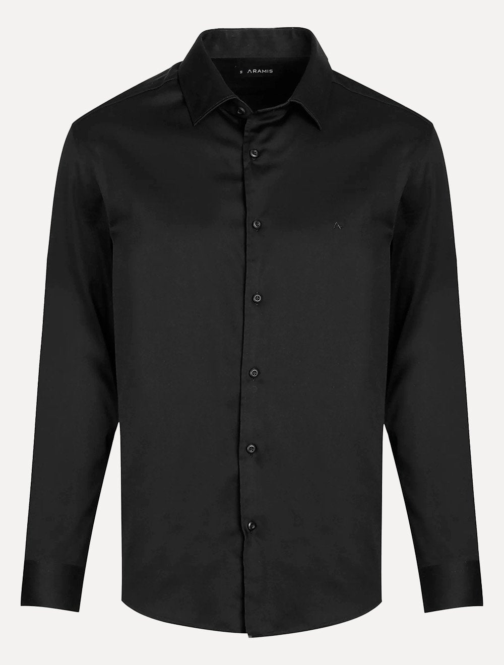 Camisa Aramis Masculina Slim Stretch Cetim Hudson Preta