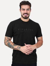 Camiseta King & Joe Masculina Premium Cotton Flex Estampada Preto